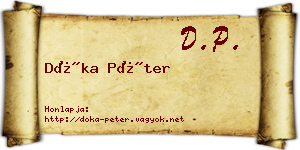 Dóka Péter névjegykártya