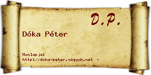 Dóka Péter névjegykártya